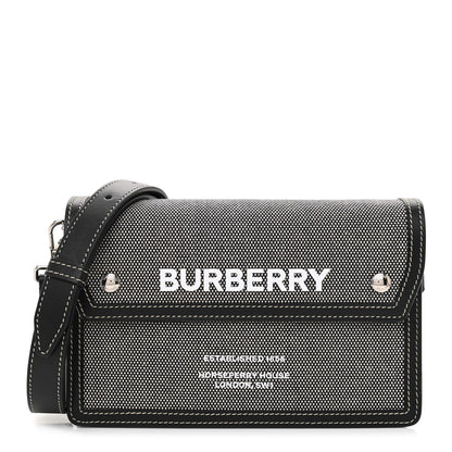 Burberry Cotton Canvas Horseferry Print Crossbody Black 1 of 10