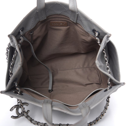 Chanel Grained Calfskin Small CC Pocket Tote Grey 5 of 17