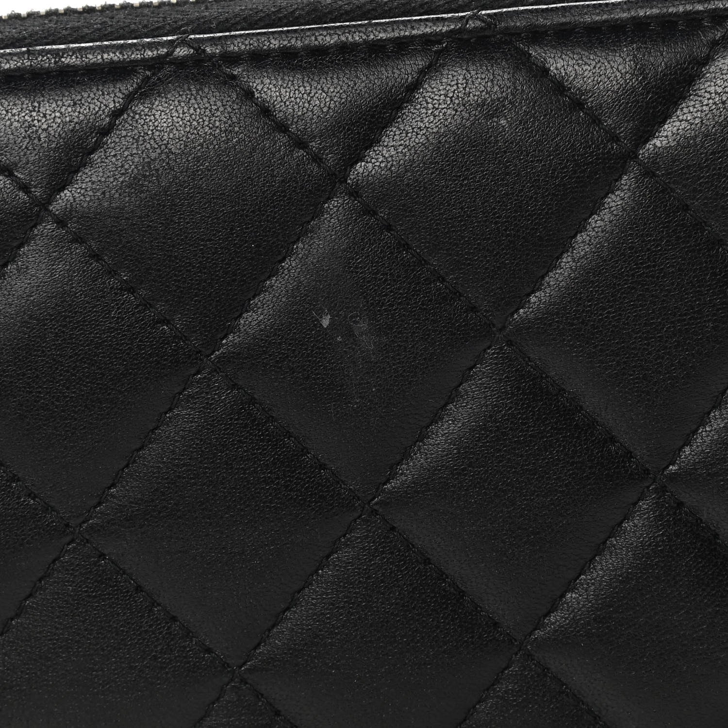 Chanel Lambskin Quilted Large Gusset Zip Around Wallet Black 17 of 18