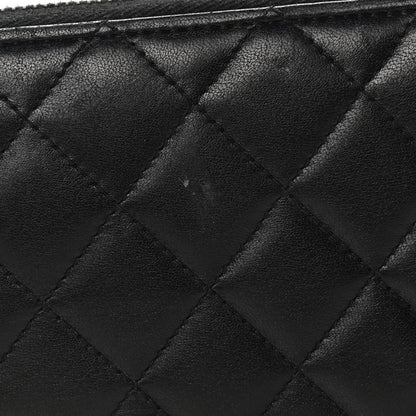 Chanel Lambskin Quilted Large Gusset Zip Around Wallet Black 17 of 18
