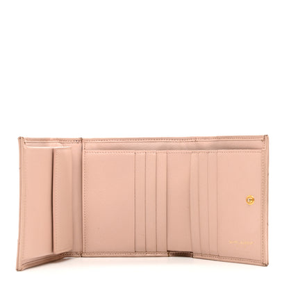 Saint Laurent Grain De Poudre Matelasse Chevron Monogram Compact Wallet Pink 5 of 10