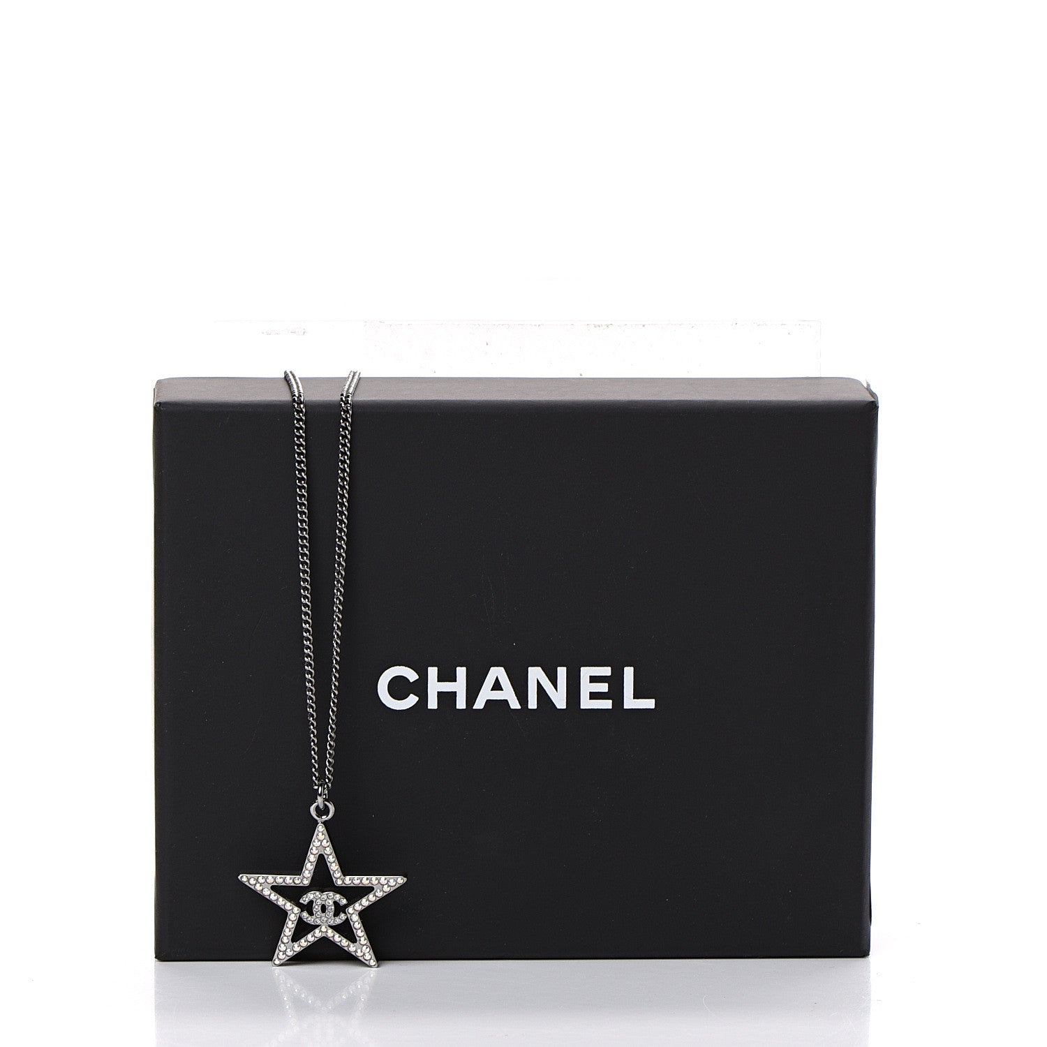 Chanel Ruthenium Crystal Star CC Necklace Iridescent Pink 5 of 5