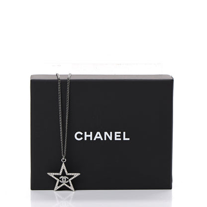 Chanel Ruthenium Crystal Star CC Necklace Iridescent Pink 5 of 5