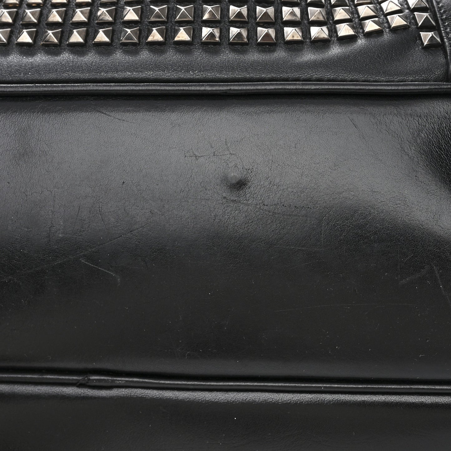 Prorsum Calfskin Studded Knight Satchel Black