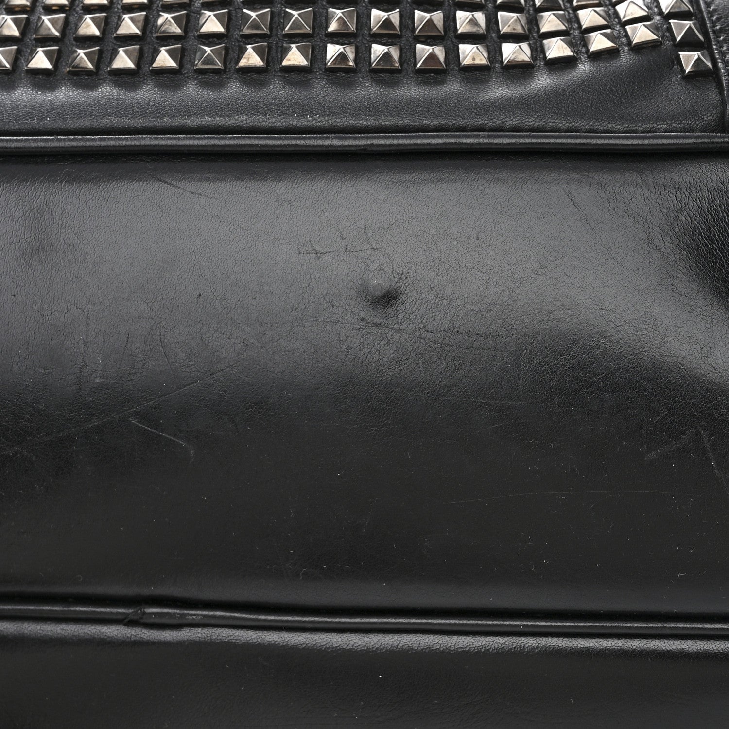 Burberry Prorsum Calfskin Studded Knight Satchel Black 18 of 19