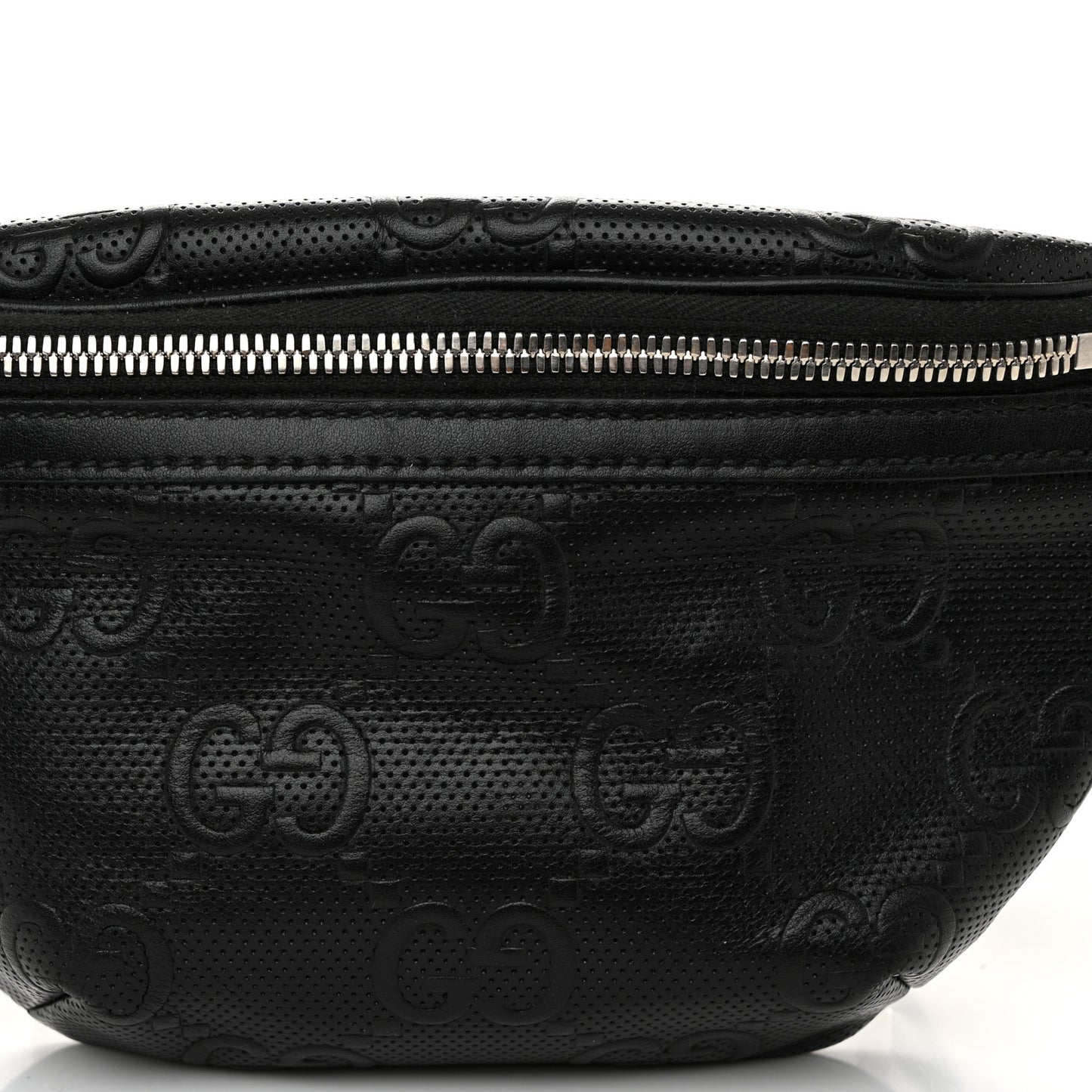 Calfskin GG Tennis Embossed Belt Bag Black
