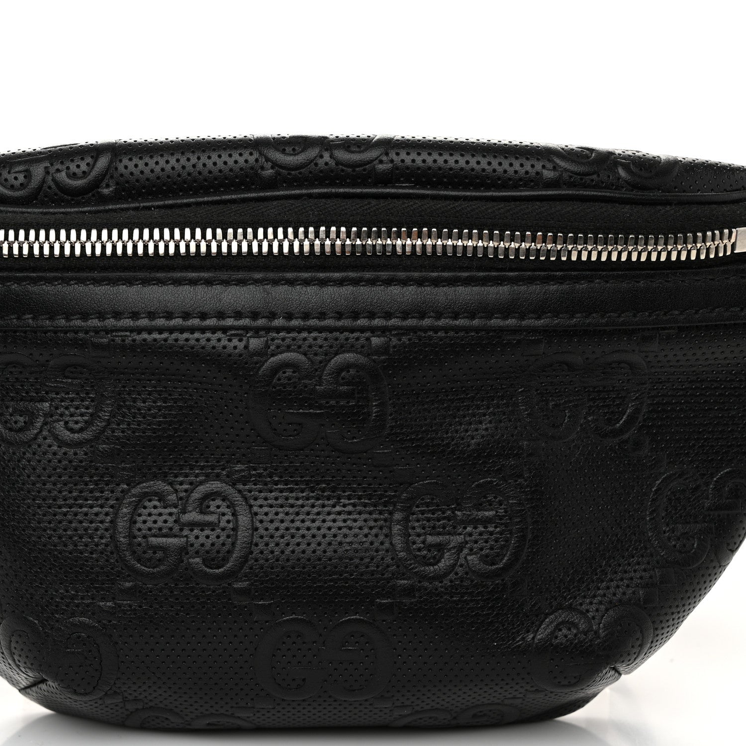 Gucci Calfskin GG Tennis Embossed Belt Bag Black 8 of 10