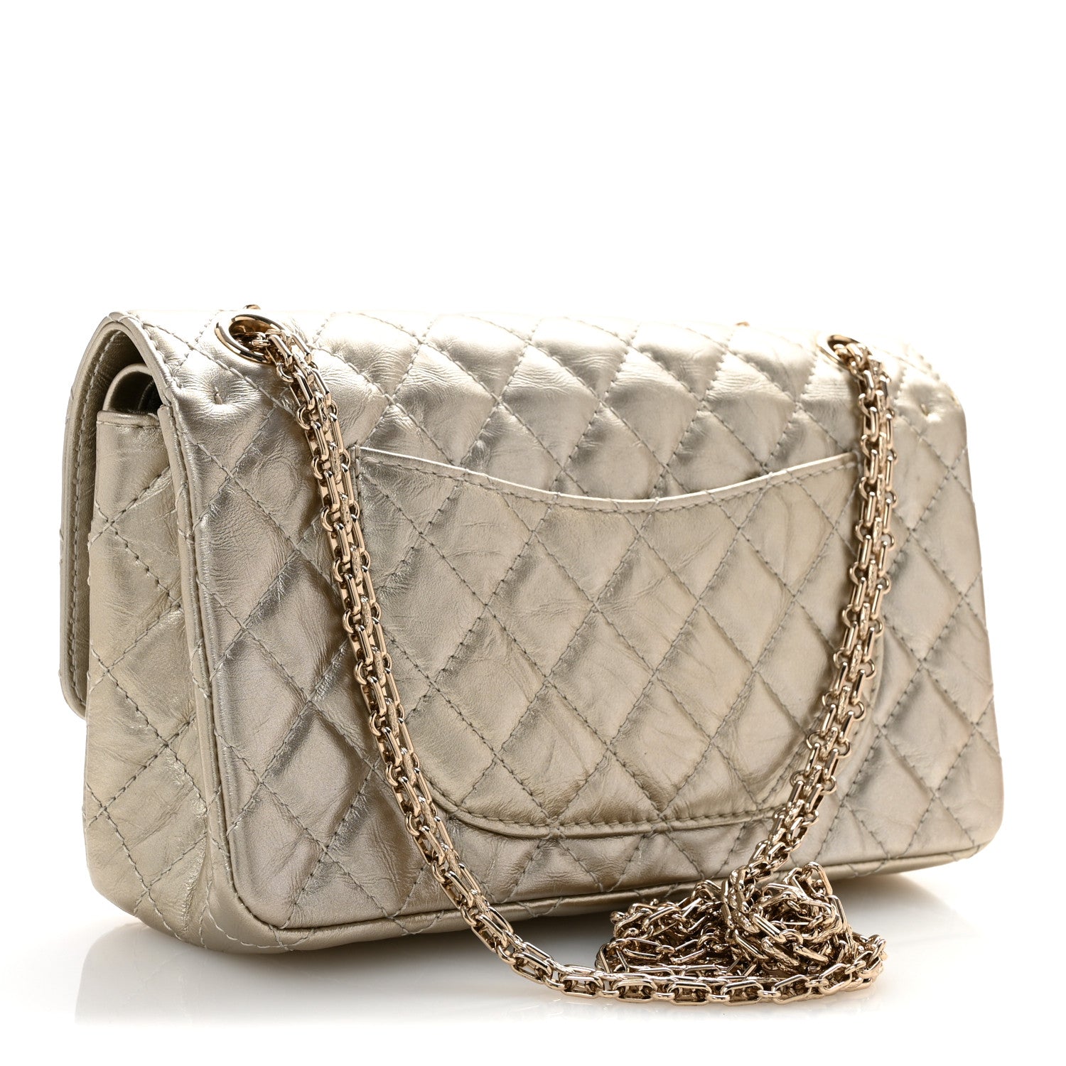 Chanel Metallic Aged Calfskin Quilted 2.55 Reissue 225 Flap Pale Gold 3 of 11