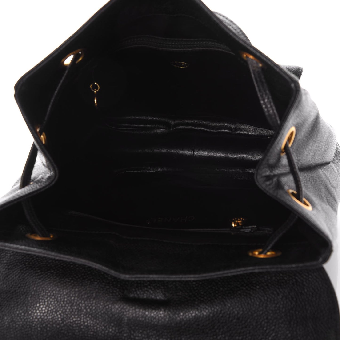 Caviar Drawstring Backpack Black