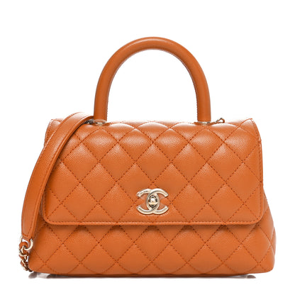 Chanel Caviar Quilted Mini Coco Handle Flap Light Brown 1 of 11