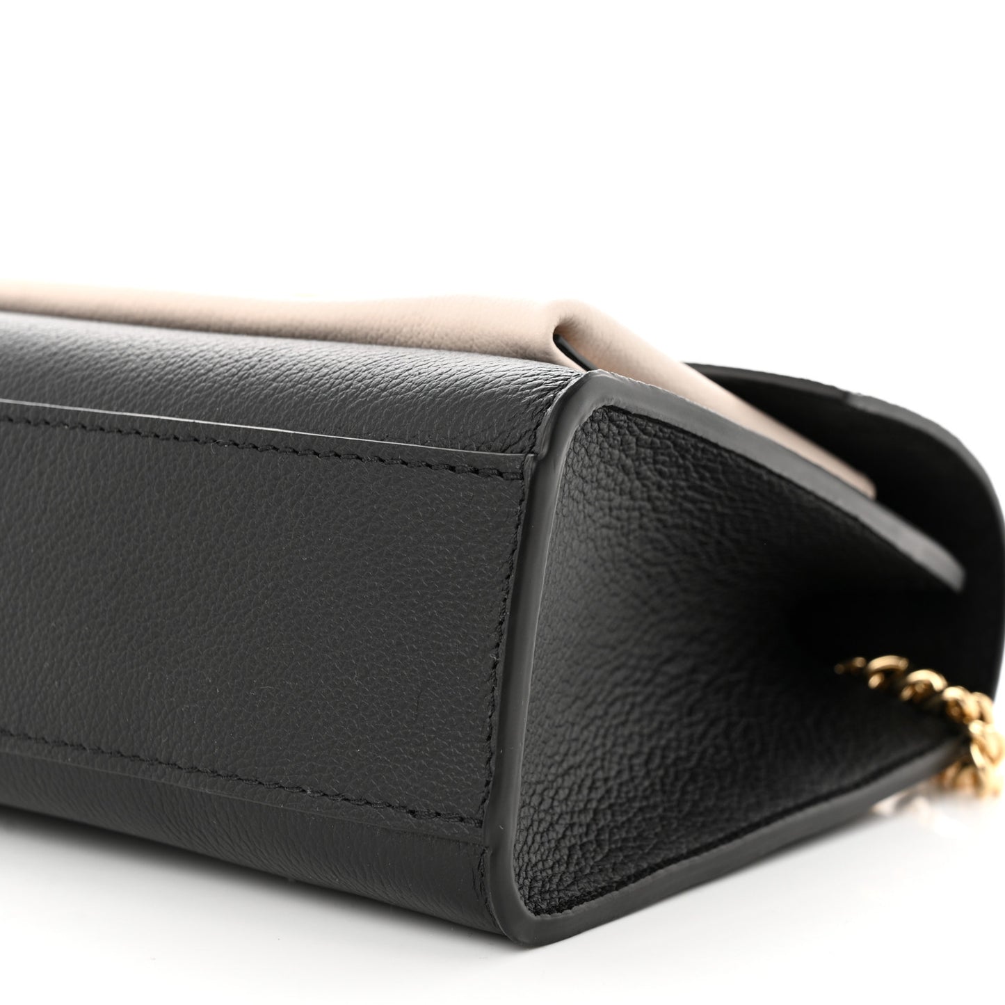 Soft Calfskin Mylockme Chain Bag BB Black Creme