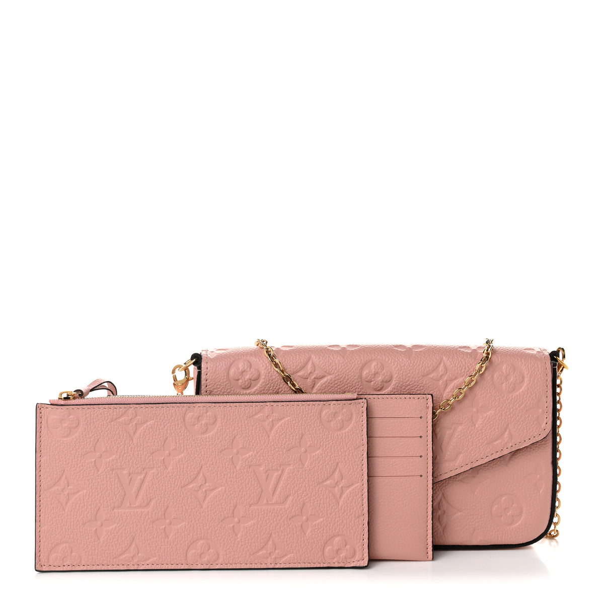 Louis Vuitton Empreinte Pochette Felicie Chain Wallet Rose Poudre 3 of 10