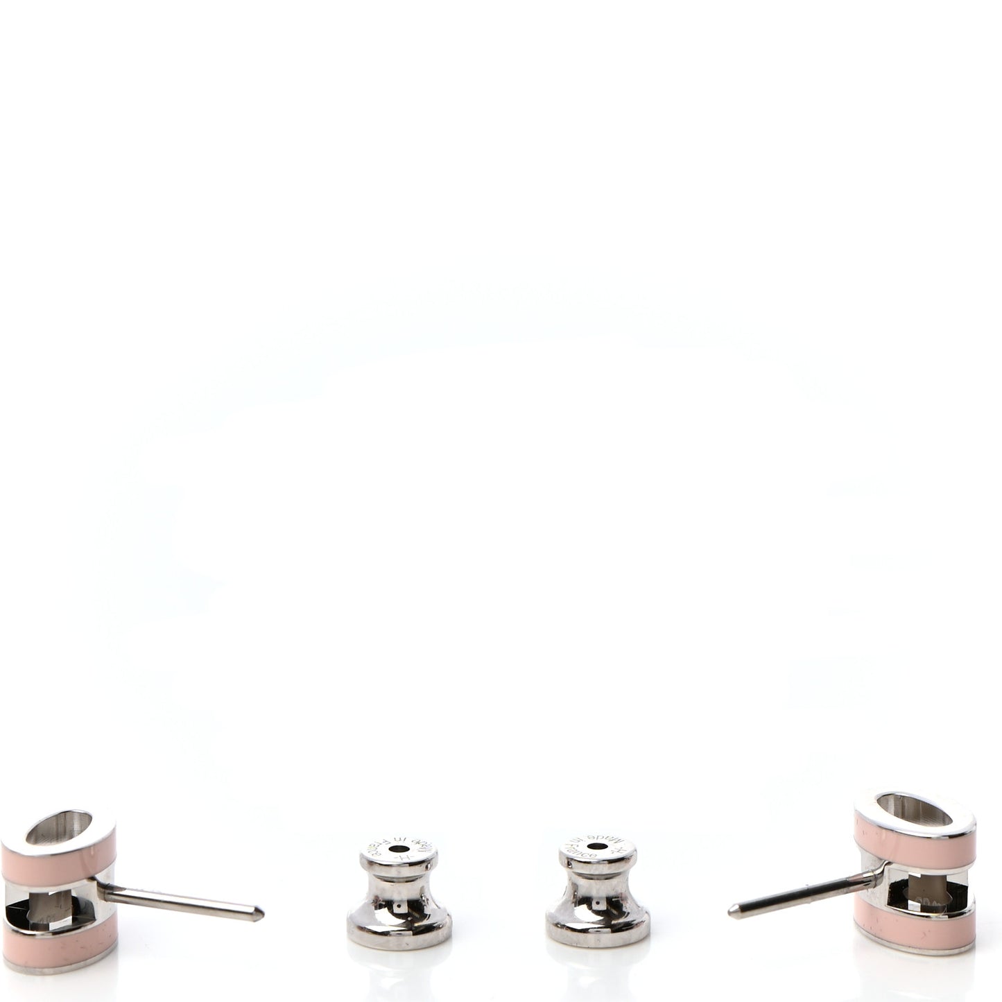 Palladium Lacquered Mini Pop H Earrings Rose Dragee