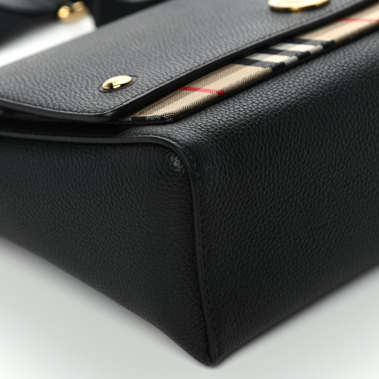 Burberry Grainy Calfskin Vintage Check Note Crossbody Bag Black 10 of 13