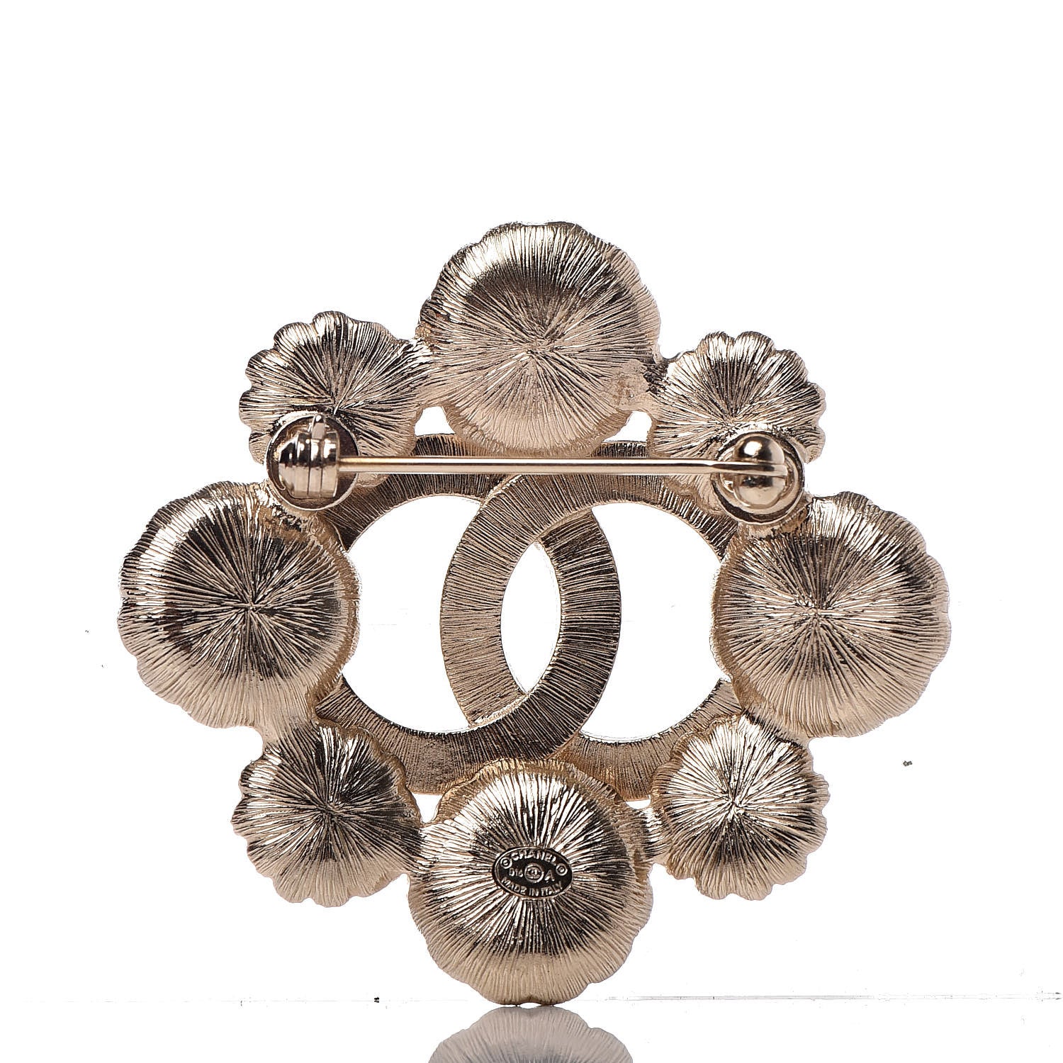 Chanel CC Paris Rome Brooch Black Gold 3 of 4