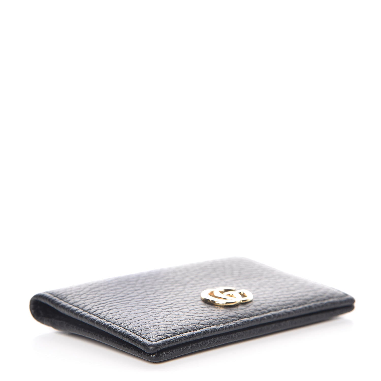 Gucci Pebbled Calfskin GG Marmont Card Case Black 4 of 8