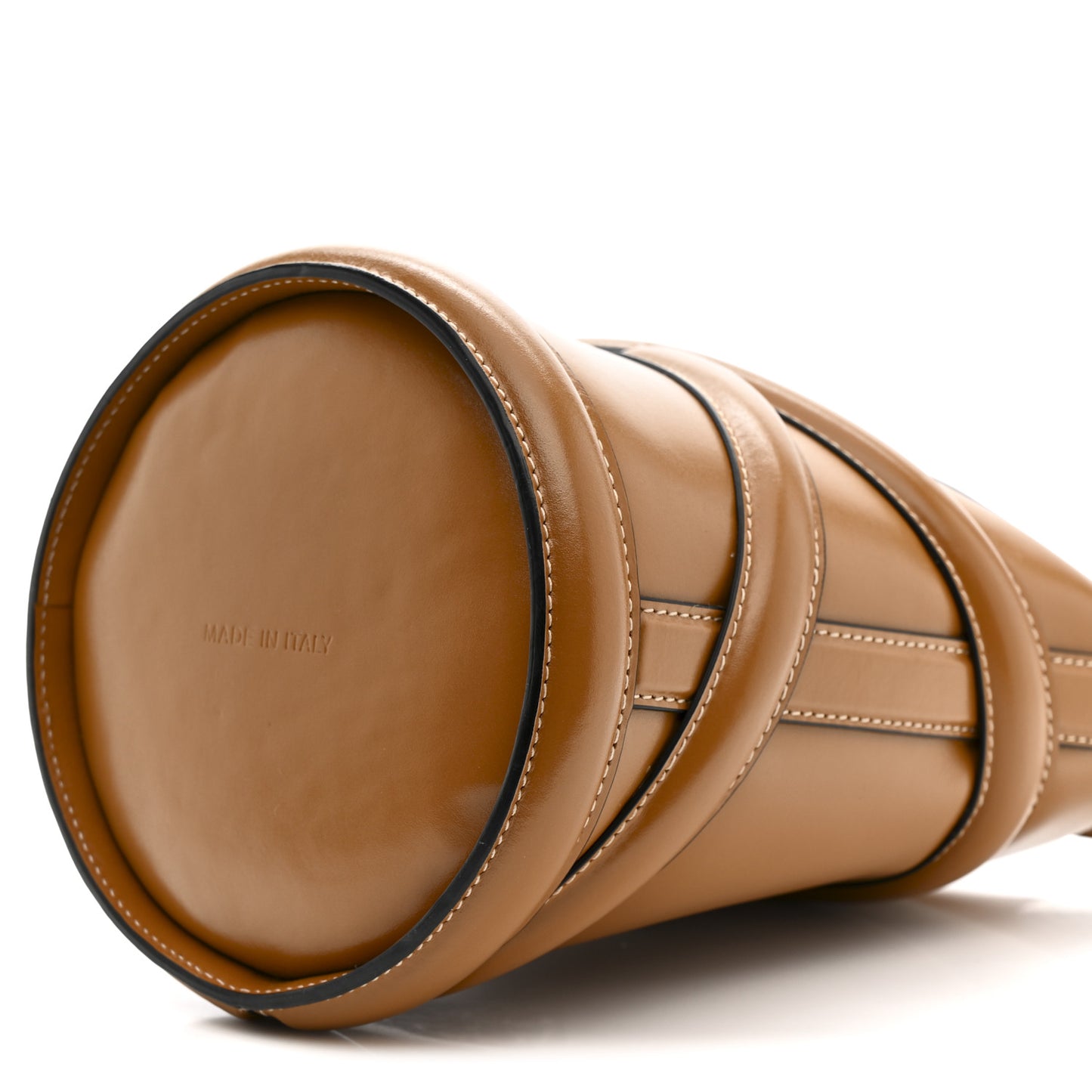 Calfskin Mini Curve Bucket Bag Tan