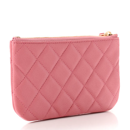 Chanel Caviar Quilted Small Cosmetic Case Dark Pink 3 of 7