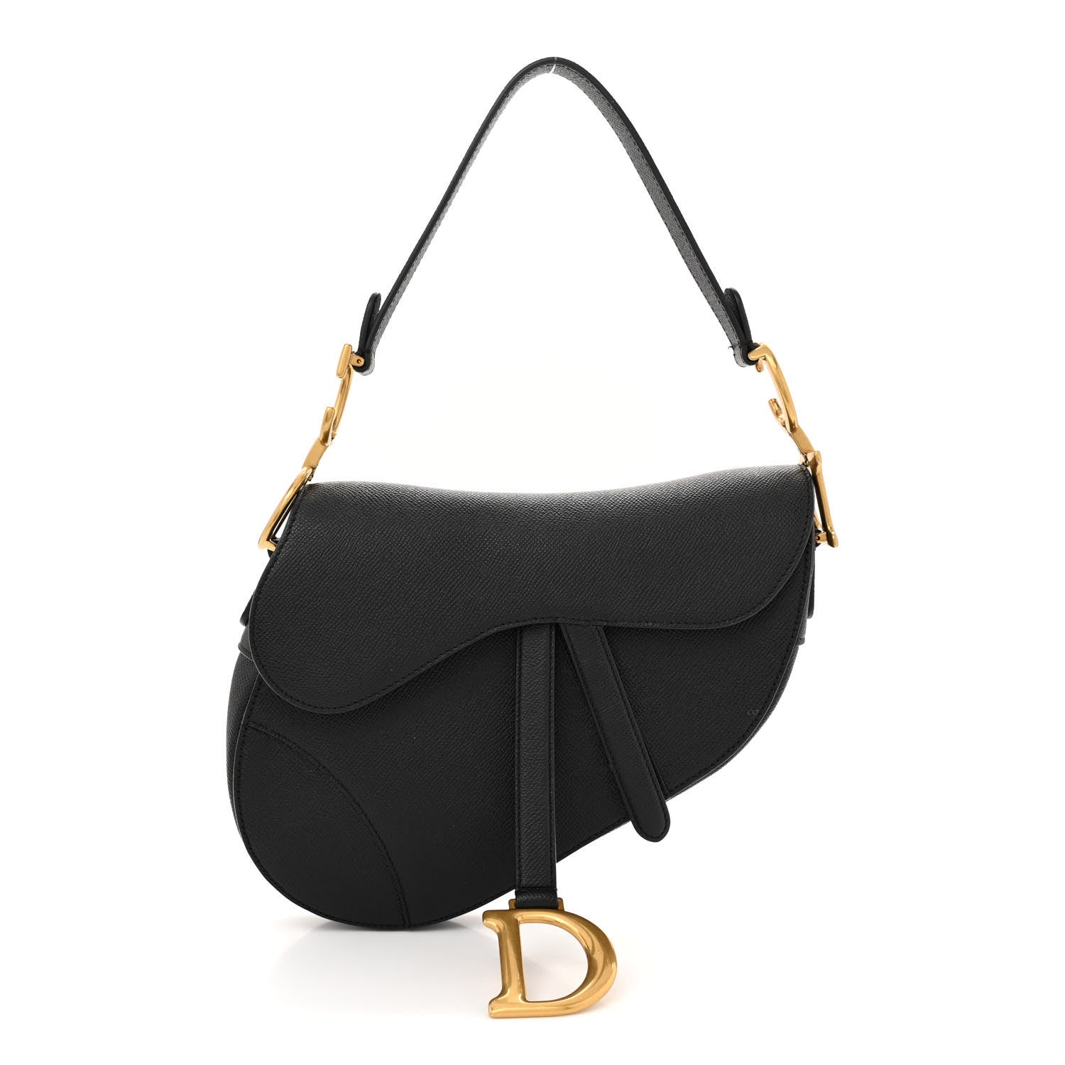 Christian Dior Grained Calfskin Saddle Bag Black 1 of 12