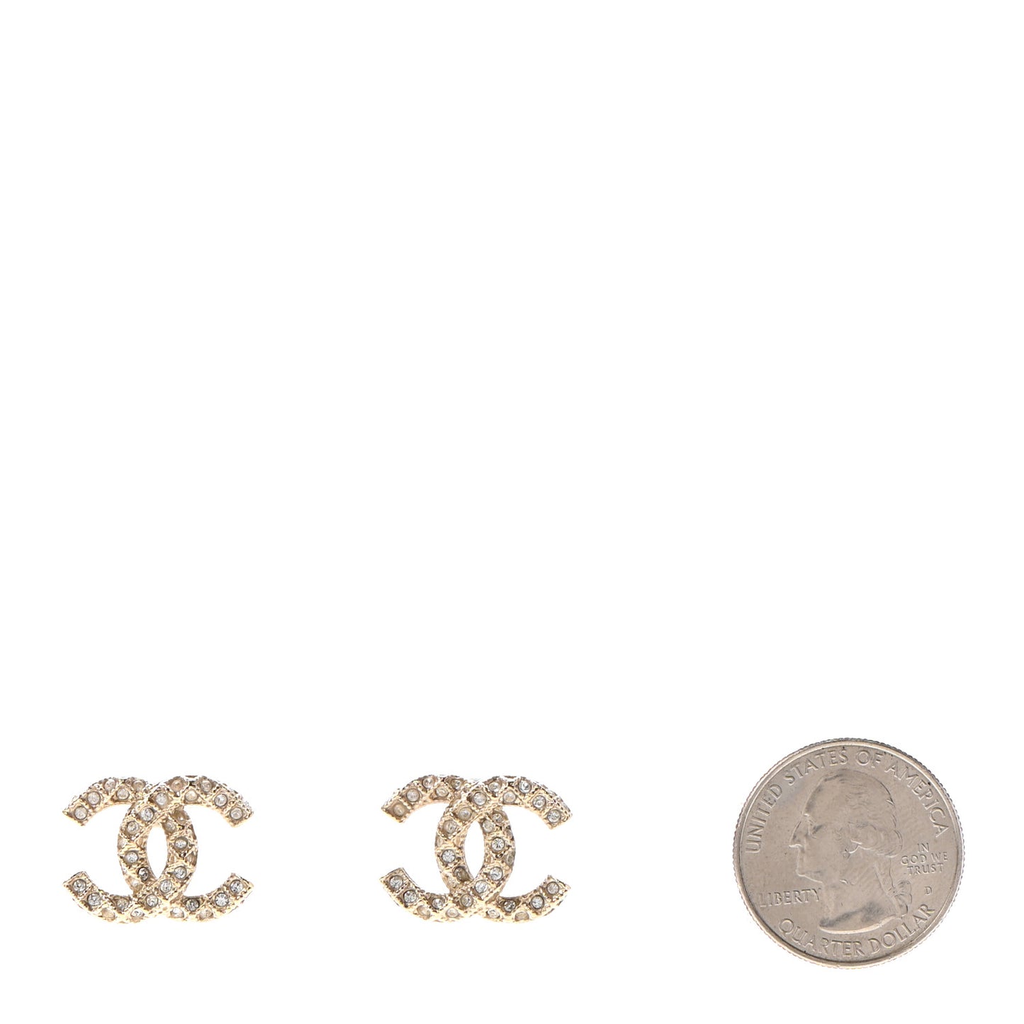 Crystal CC Earrings Gold