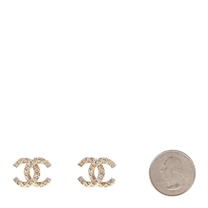 Chanel Crystal CC Earrings Gold 2 of 4