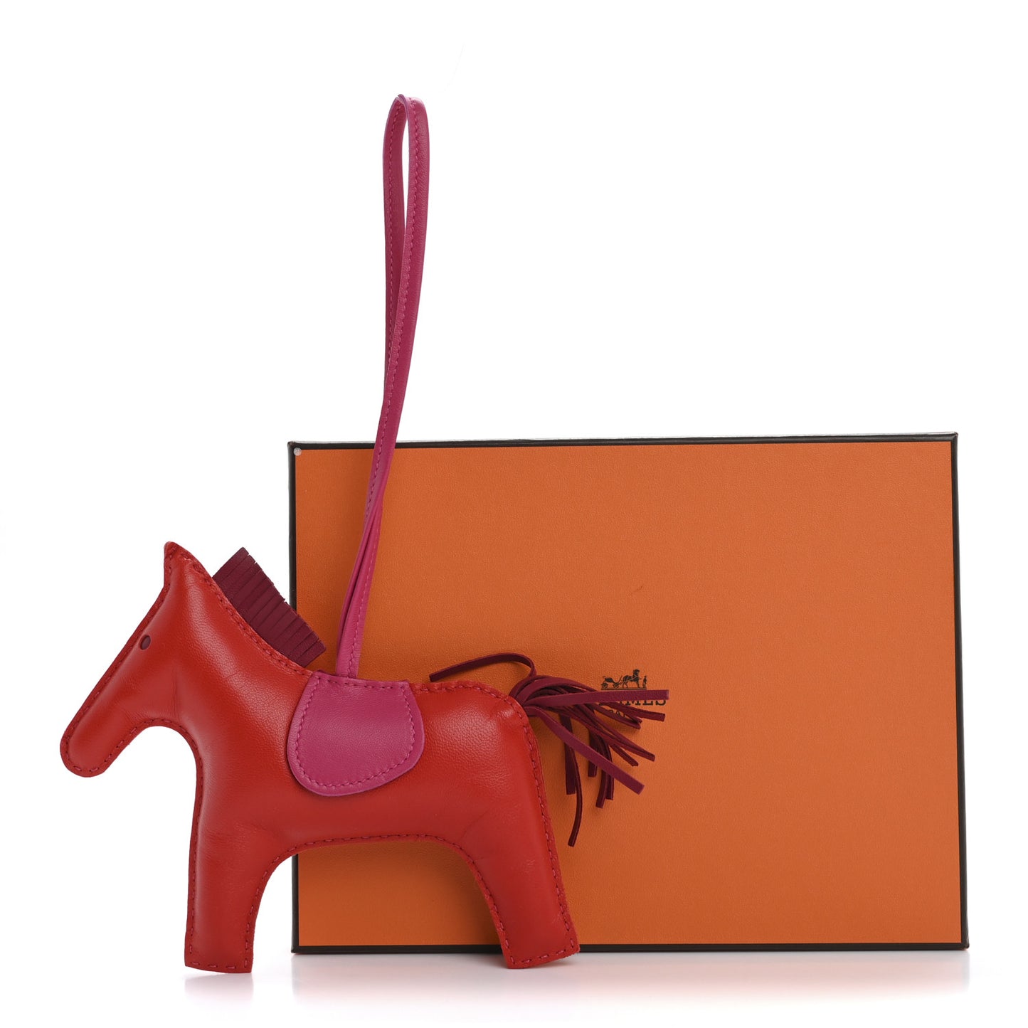 Milo Lambskin Grigri Rodeo Horse Bag Charm GM Rouge Indien Rubis Rose Mexico