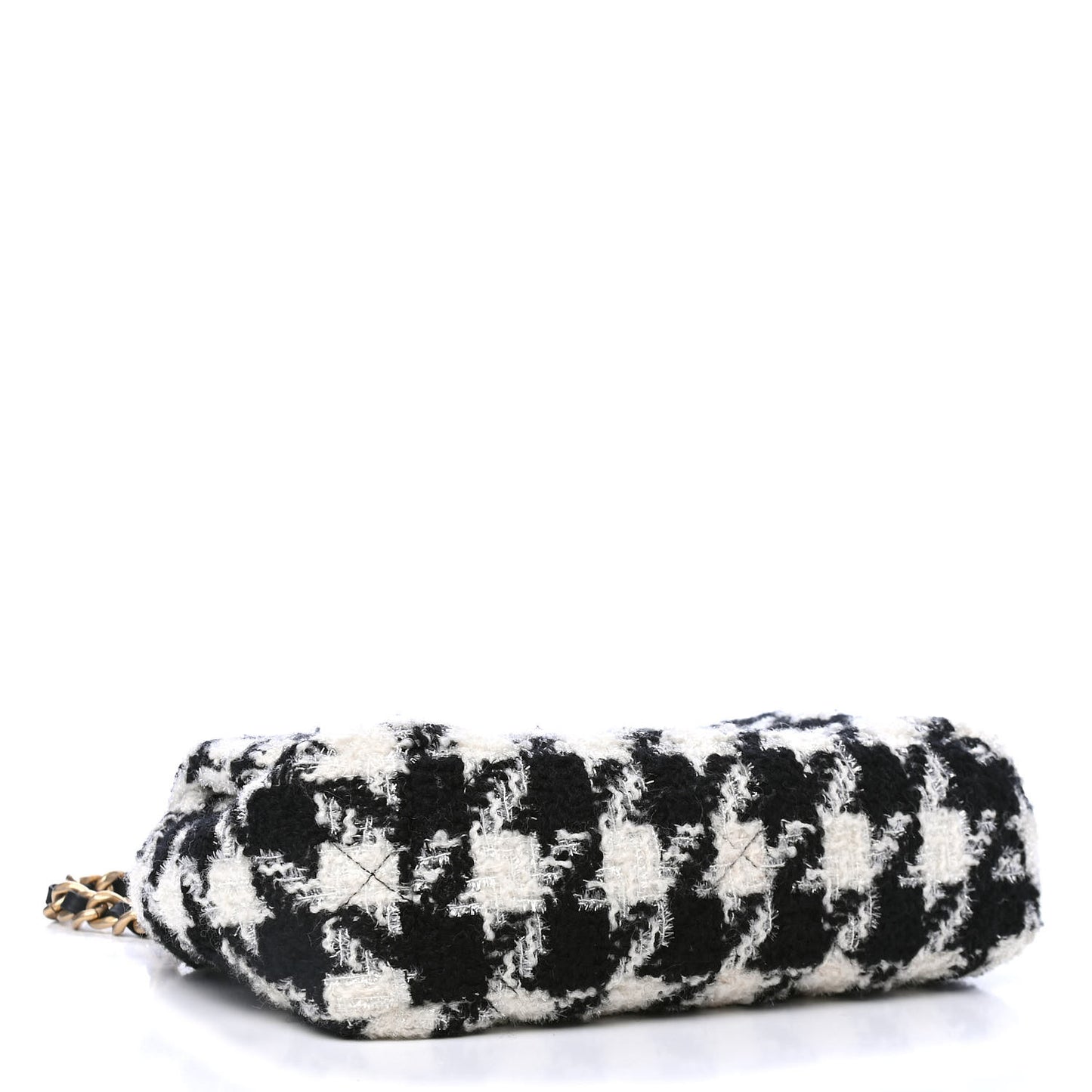 Tweed Quilted Medium Chanel 19 Flap Black Ecru White
