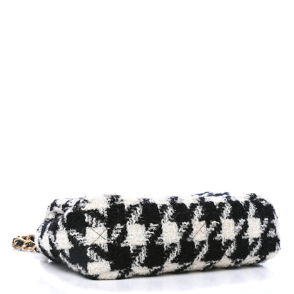 Chanel Tweed Quilted Medium Chanel 19 Flap Black Ecru White 3 of 4