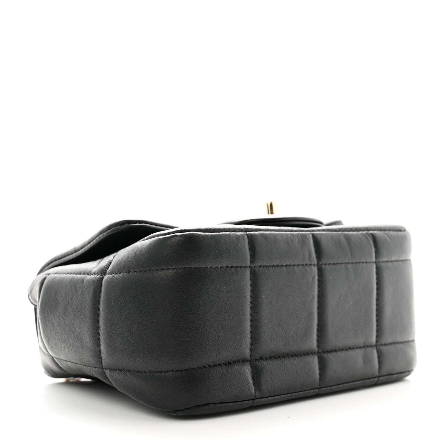 Lambskin Resin Crystal Square Quilted Mini Monacoco Flap Black