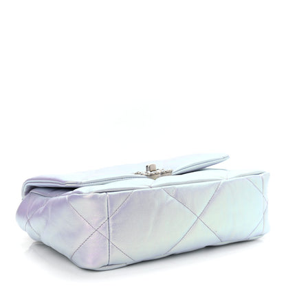 Chanel Iridescent Calfskin Quilted Medium Chanel 19 Flap Light Purple Blue 4 of 10