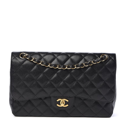 Chanel Caviar Quilted Jumbo Double Flap Black 2 of 14