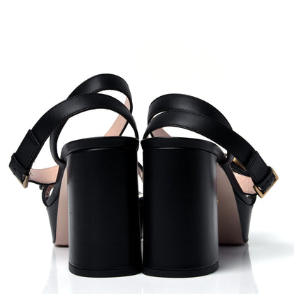 Gucci Calfskin GG Marmont Ankle Wrap 30/85mm Platform Sandals 39.5 Black 4 of 6