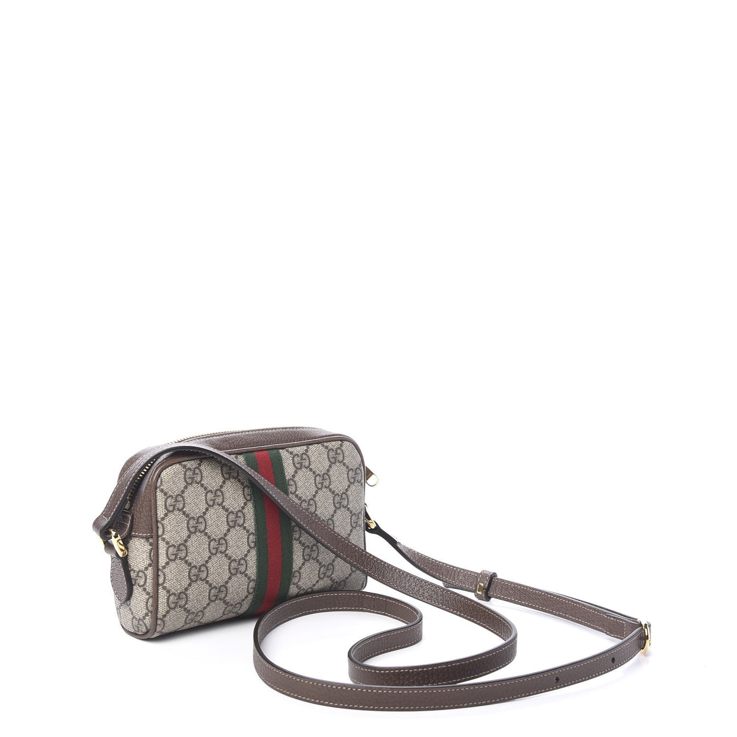 GG Supreme Monogram Web Mini Ophidia Shoulder Bag Brown