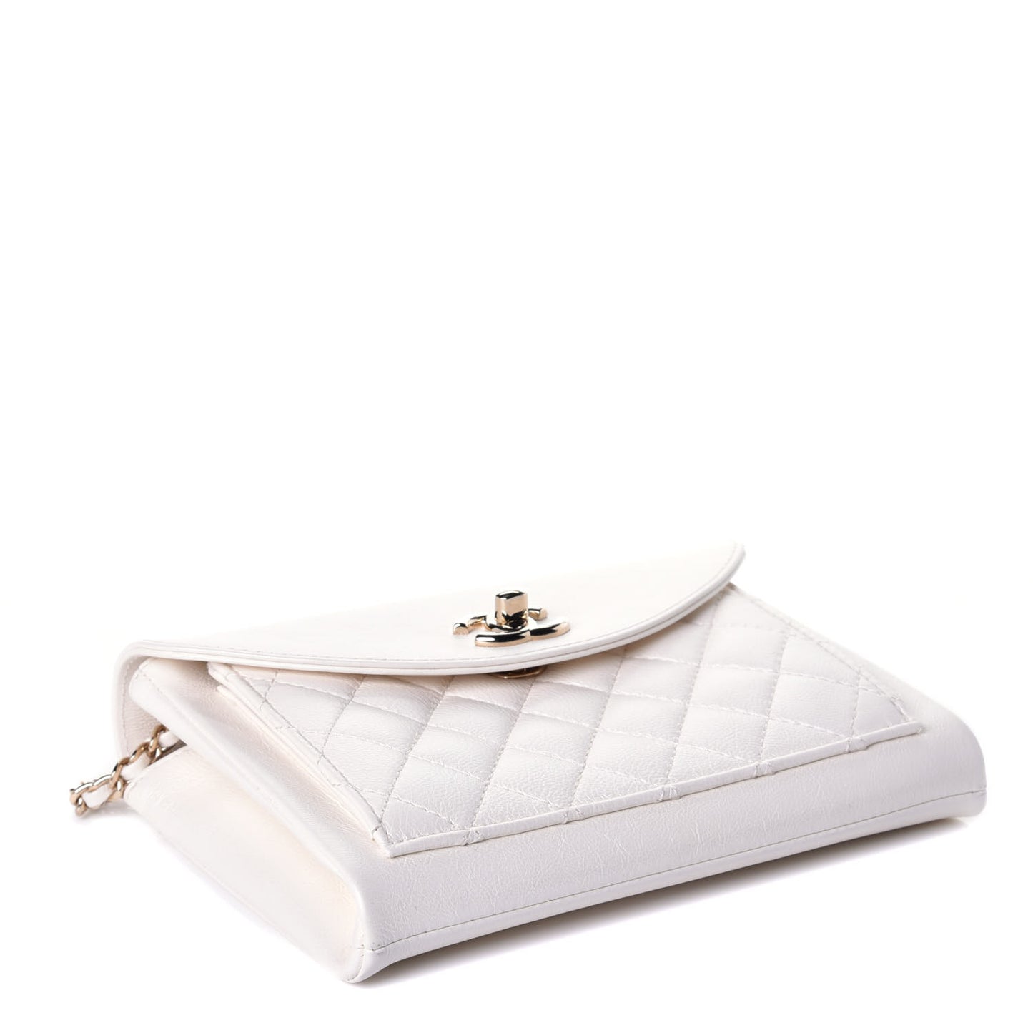 Calfskin Quilted Smart Pocket Crossbody Bag White