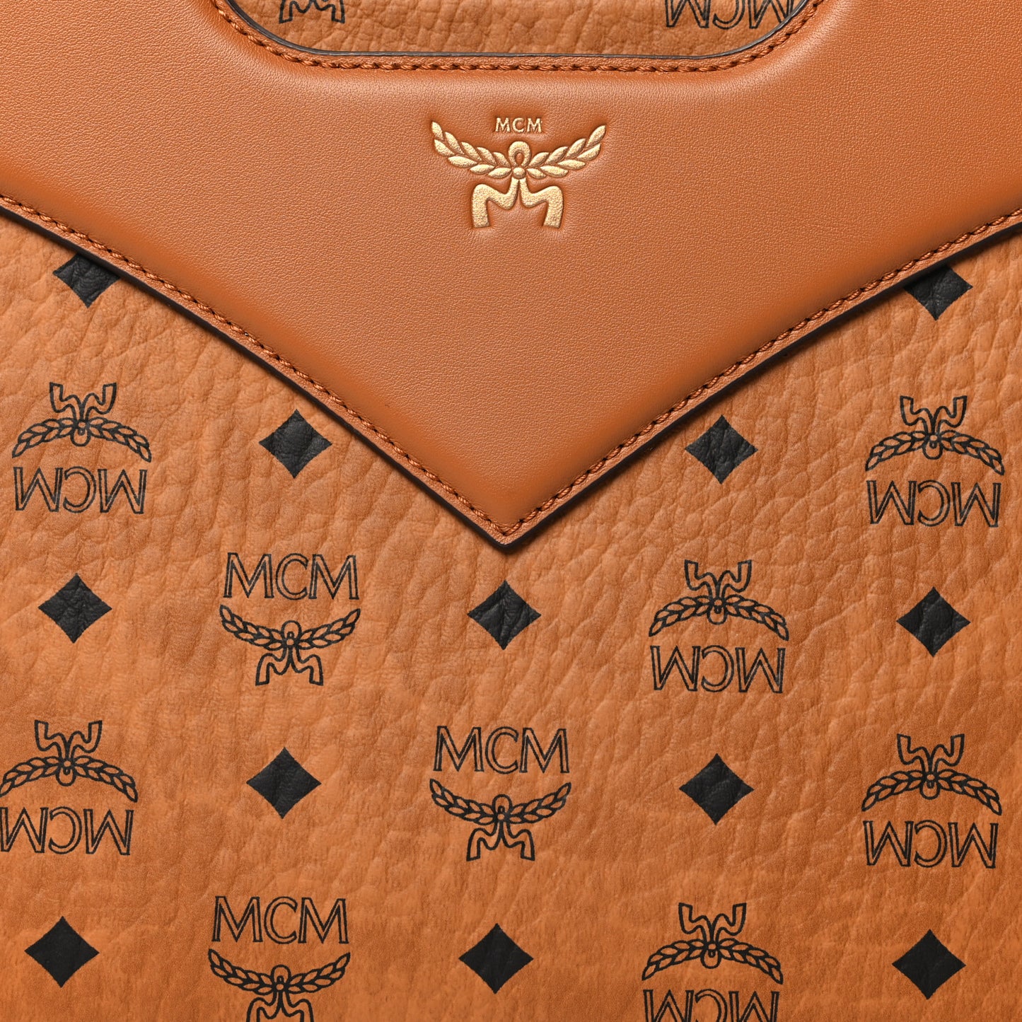 Visetos Calfskin Medium Diamond Tote Cognac