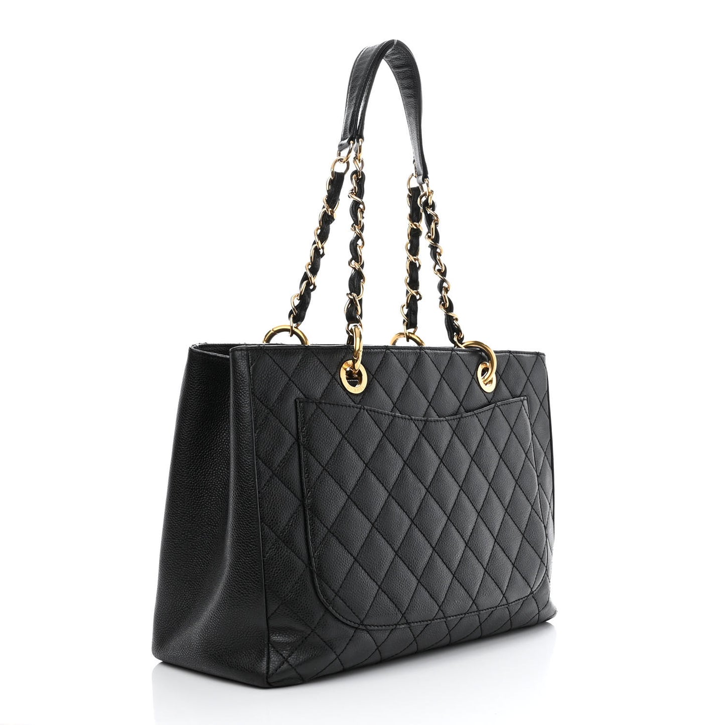 Caviar Quilted Grand Shopping Tote GST Black