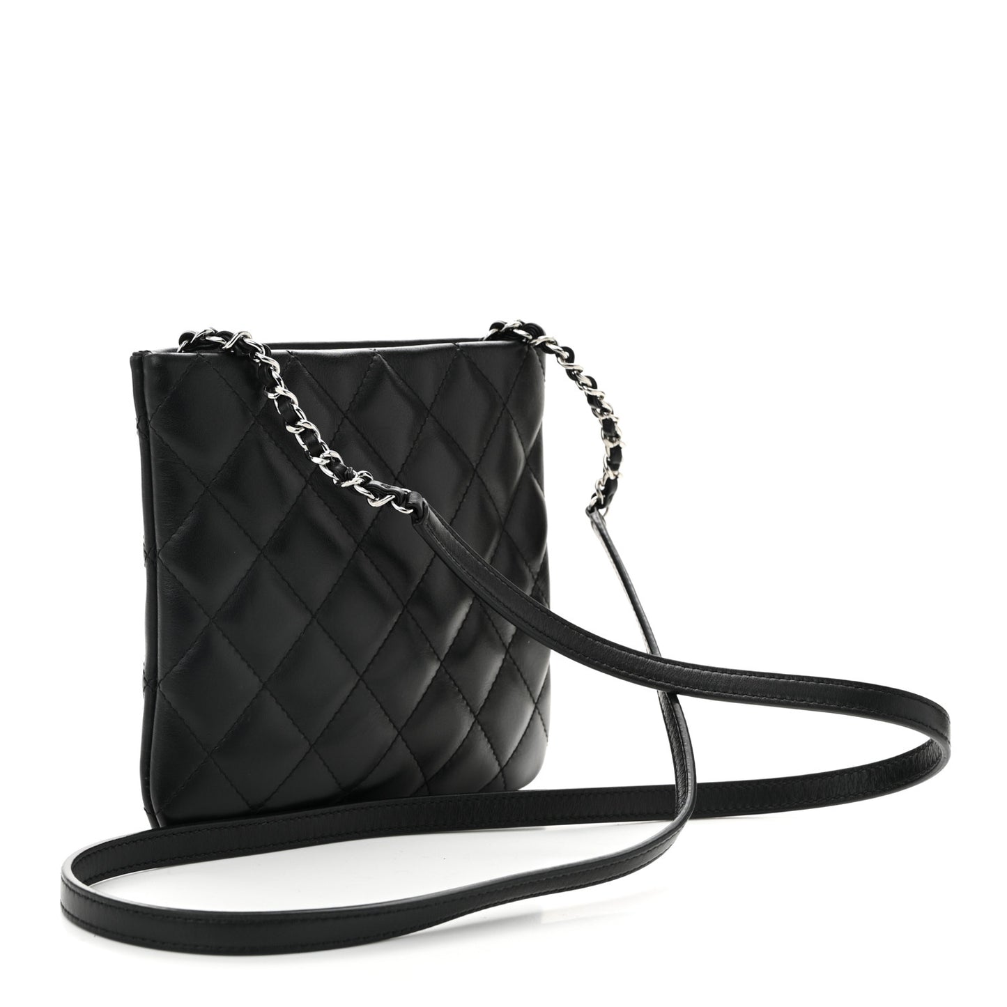 Lambskin Quilted Crossbody Bag Black