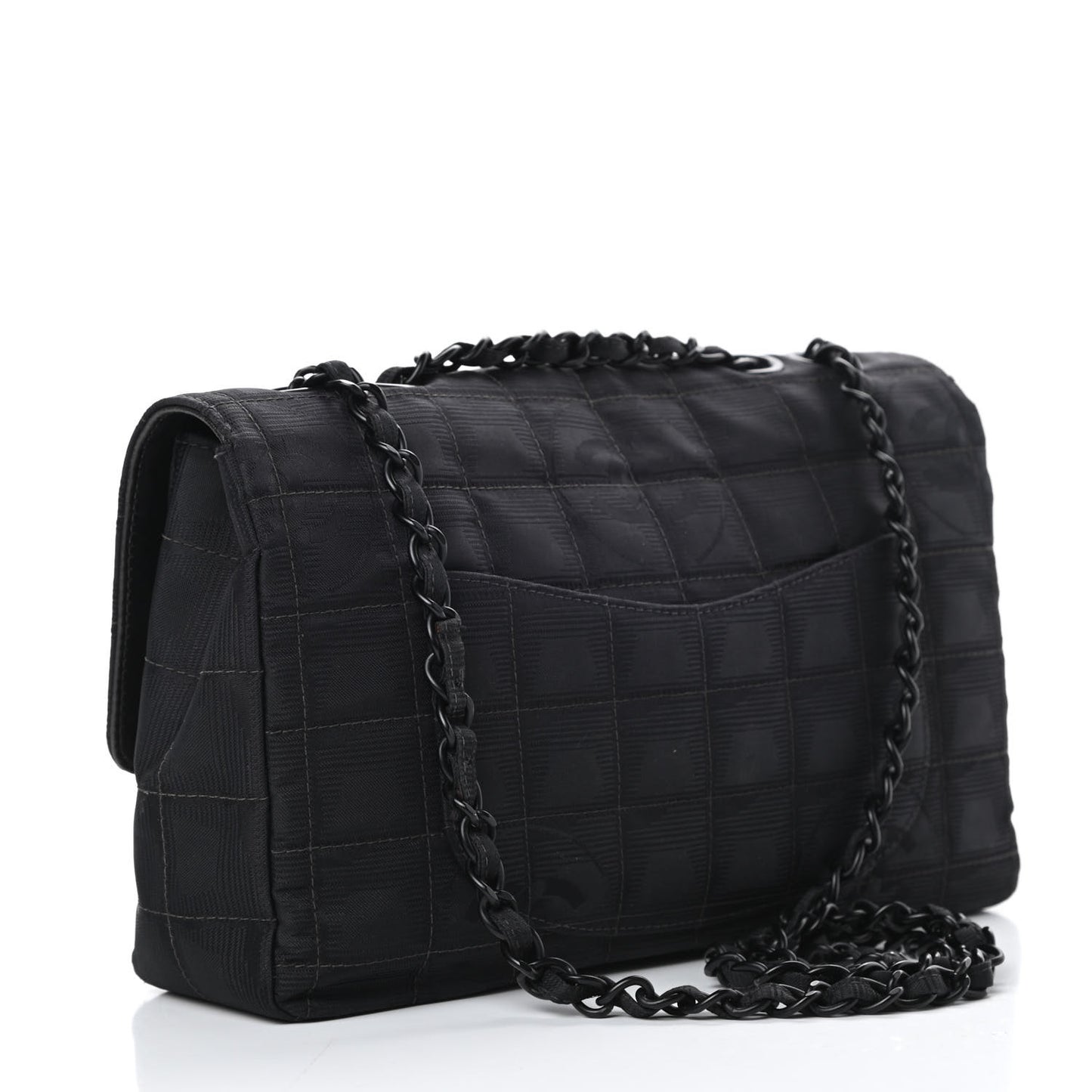 Nylon Medium Travel Flap Black