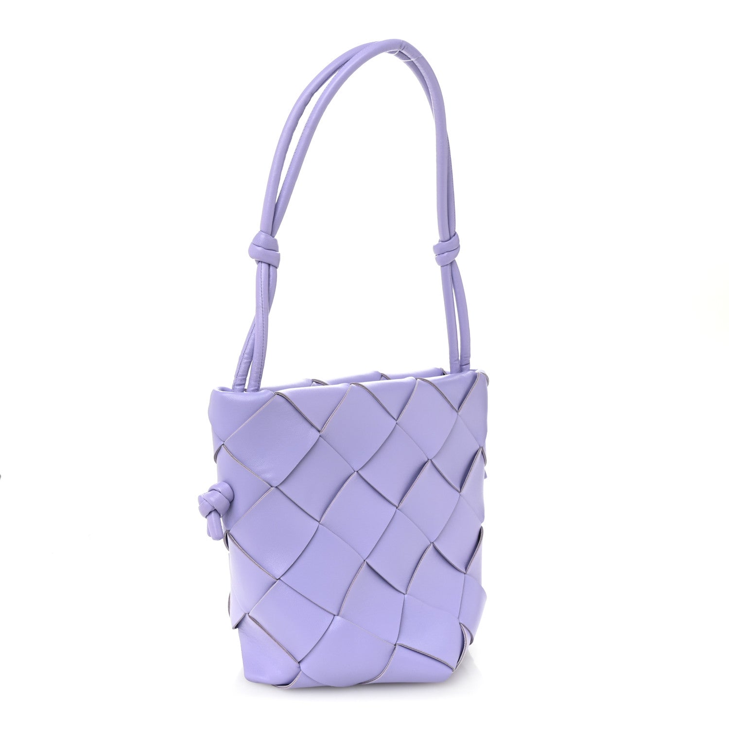 Bottega Veneta Nappa Maxi Intrecciato Clasp Bucket Bag Wisteria