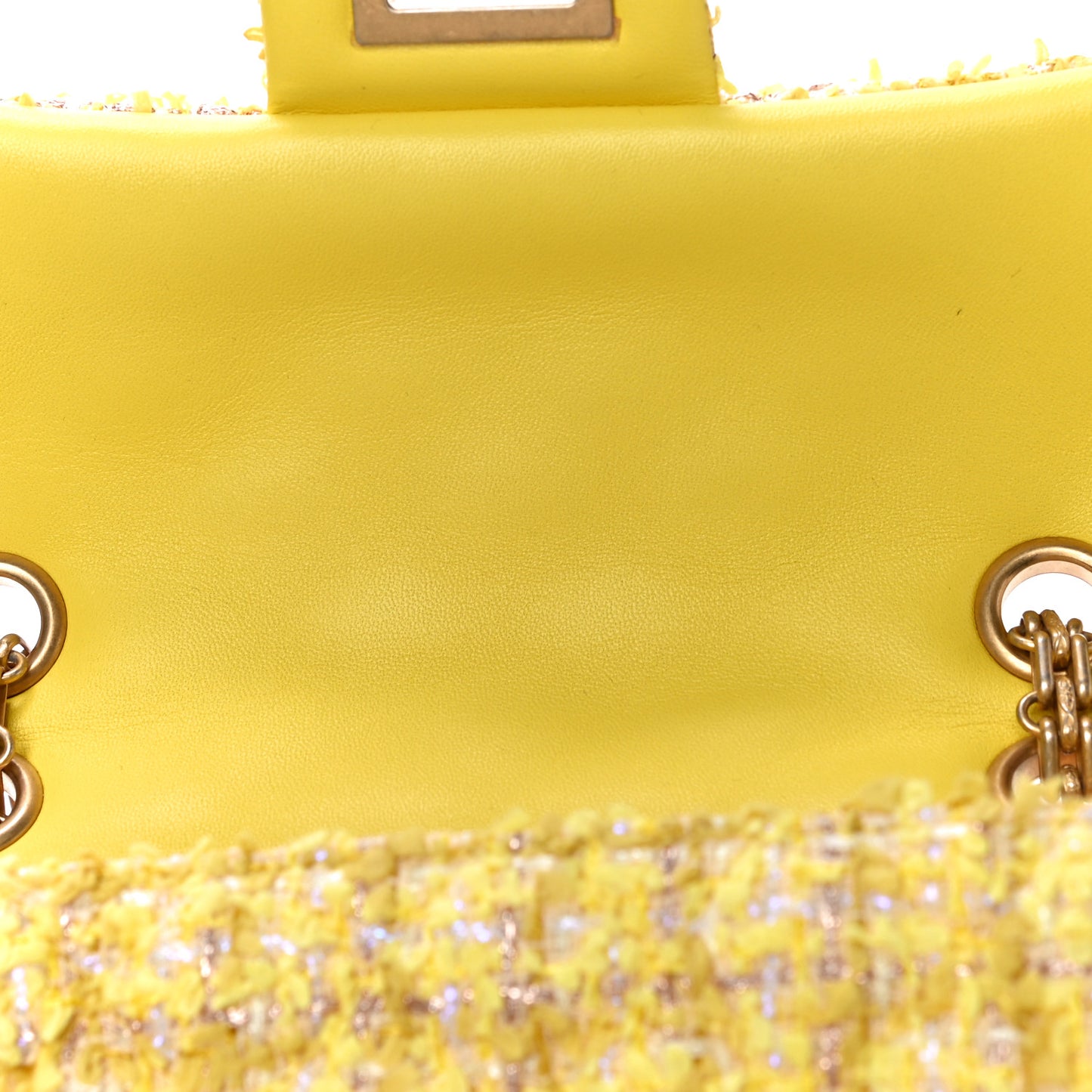 Tweed Quilted 2.55 Reissue Mini Flap Yellow