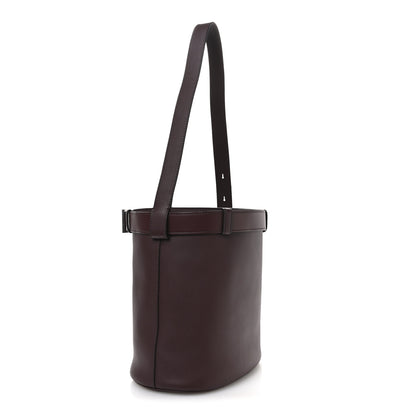 Prada Calfskin Buckle Bucket Bag With Belt Bordeaux 3 of 11