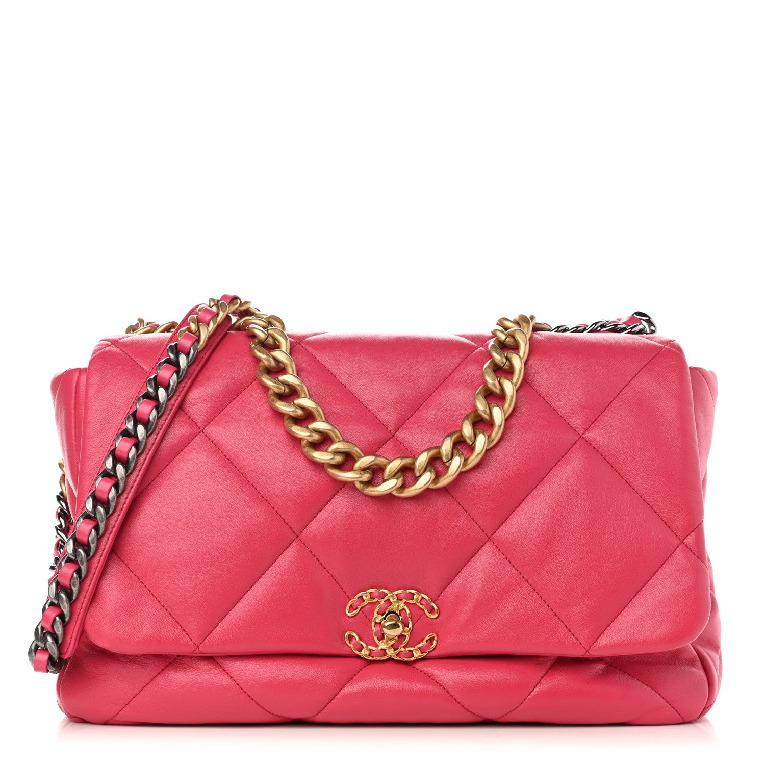 Chanel Lambskin Quilted Maxi Chanel 19 Flap Pink 1 of 11