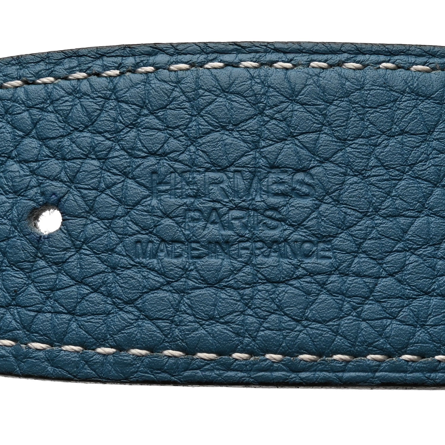Hermes Box Togo Collier De Chien CDC Belt 95 38 Blue Jean 7 of 8