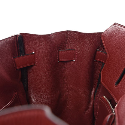 Hermes Taurillon Clemence Birkin 35 Rouge H 12 of 41