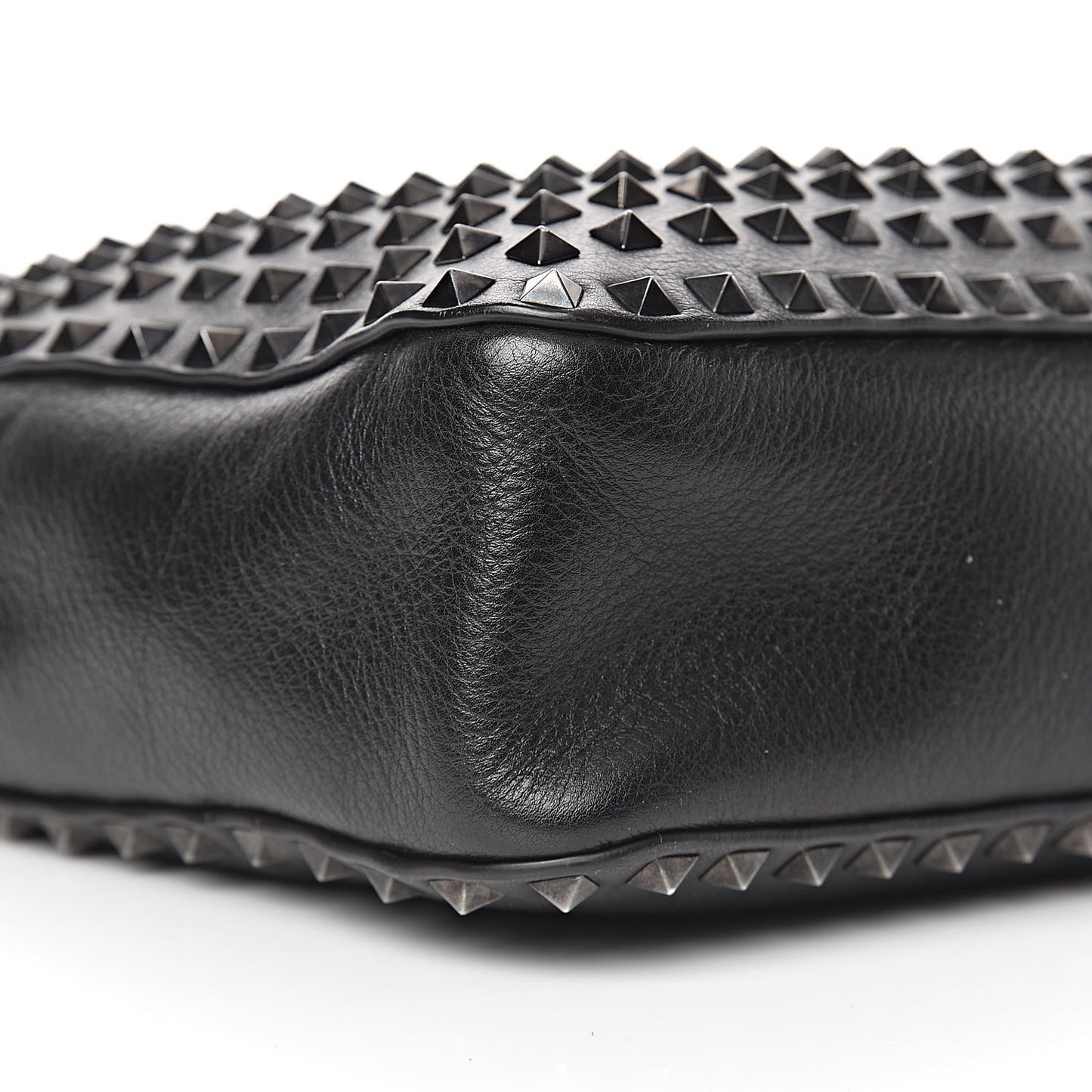 Calfskin Rockstud All Over Flip-Lock Messenger Bag Black