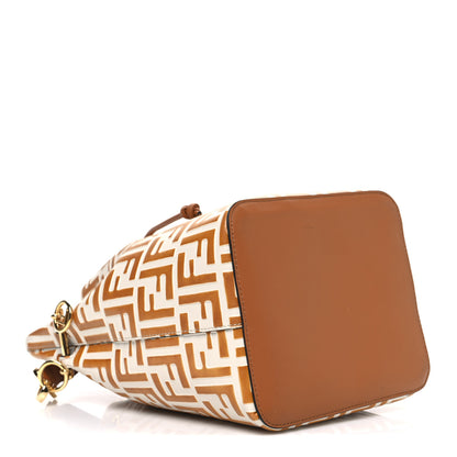 Fendi Vitello Grace F is Fendi Bi-Color FF 1974 Embossed Grande Mon Tresor Bucket Bag White Brown 4 of 10