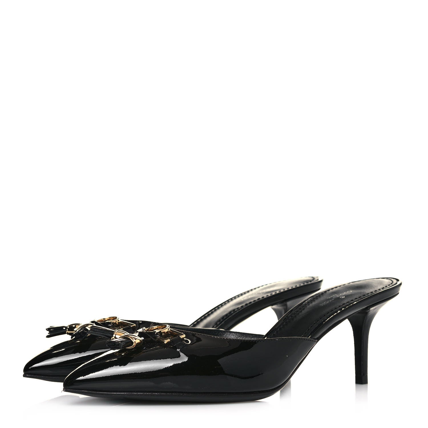 Louis Vuitton Patent Insider Mules 38 Black 3 of 10