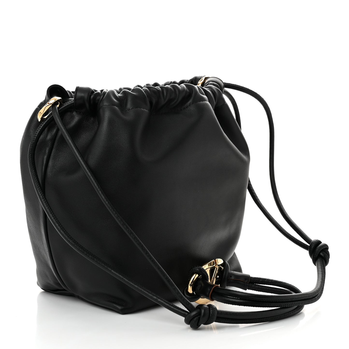 Nappa Vlogo Pouf Pouch Black