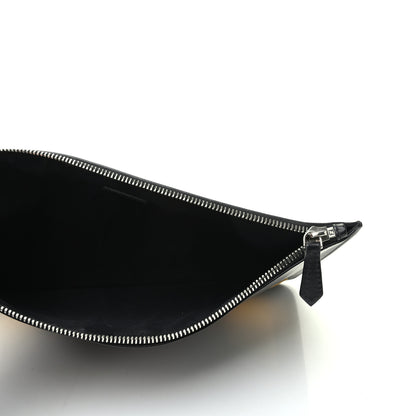 Fendi Vitello Century Monster Eyes Inlay Pouch Black Giallo 5 of 7