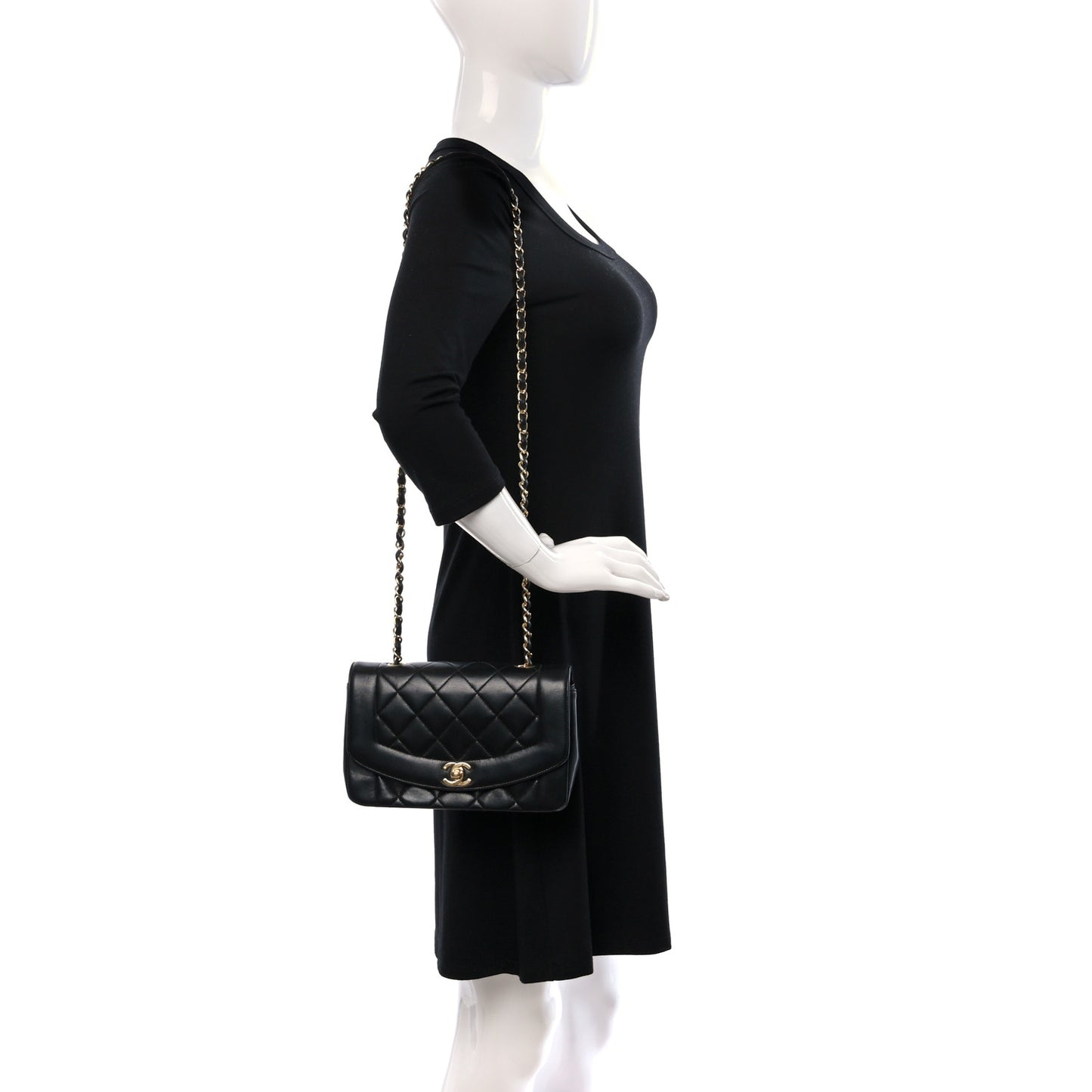 Lambskin Quilted Small Single Flap Black